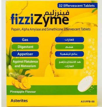 Fizzizyme Effervescent Tablets-32's (Pineapple Flavour)